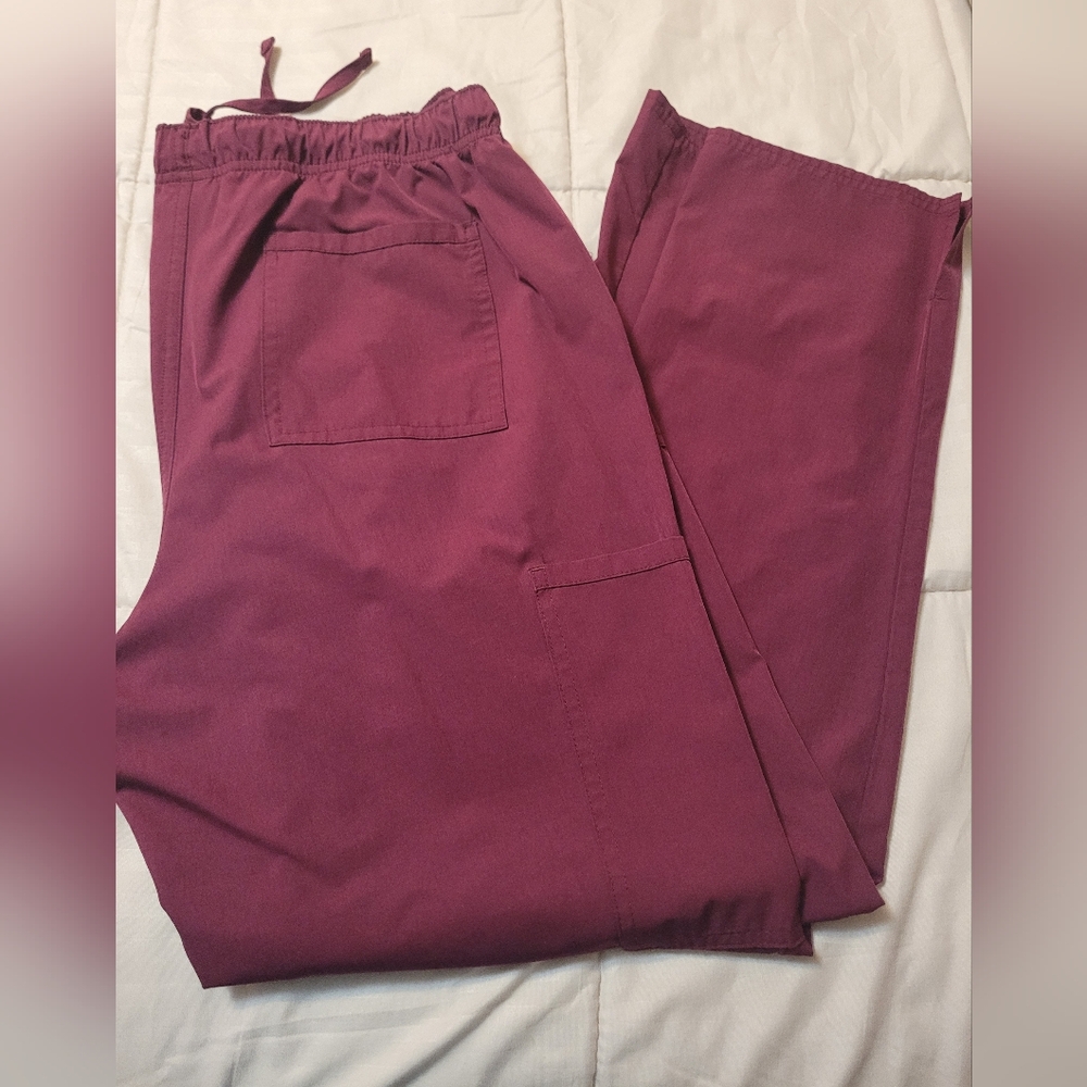 Womens Burgundy Scrub Pants